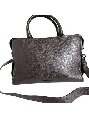 Rebecca Minkoff Brown Leather Handbag With Dual Handle and Shoulder Strap